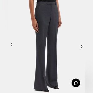 THEORY Demetria Flare Pant in Gray Stretch Wool Size 4